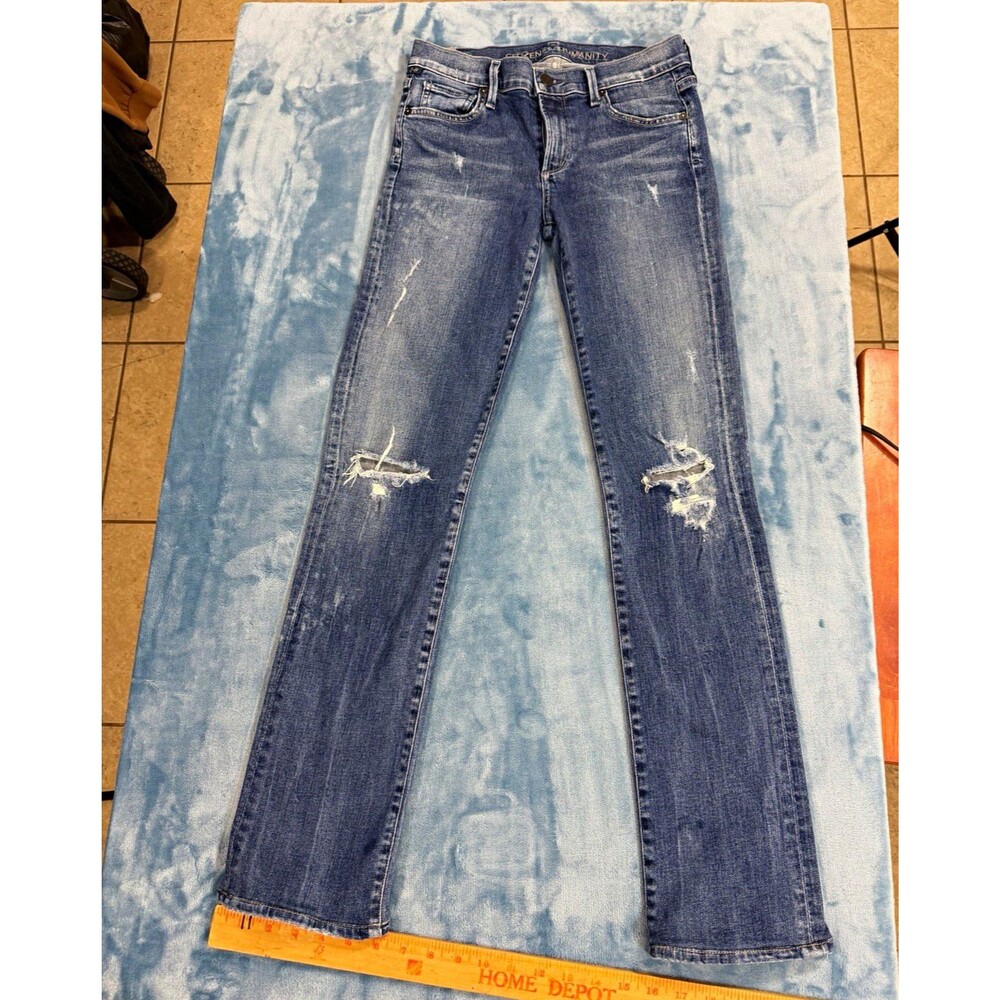 Citizens of Humanity Ava Jeans 28 Indie Wash Distressed Low Rise Straight Leg